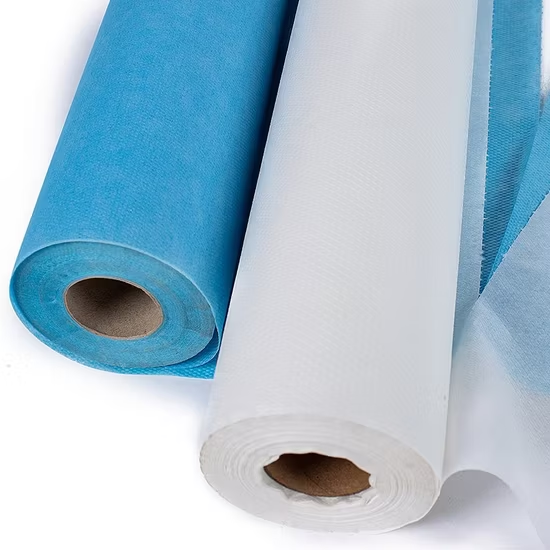 Blue and white couch rolls