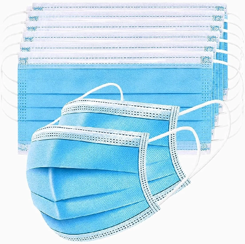 Blue surgical face masks